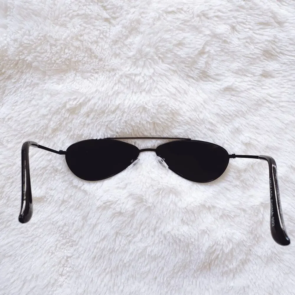 Carl Black Aviator Slim Sunglasses
